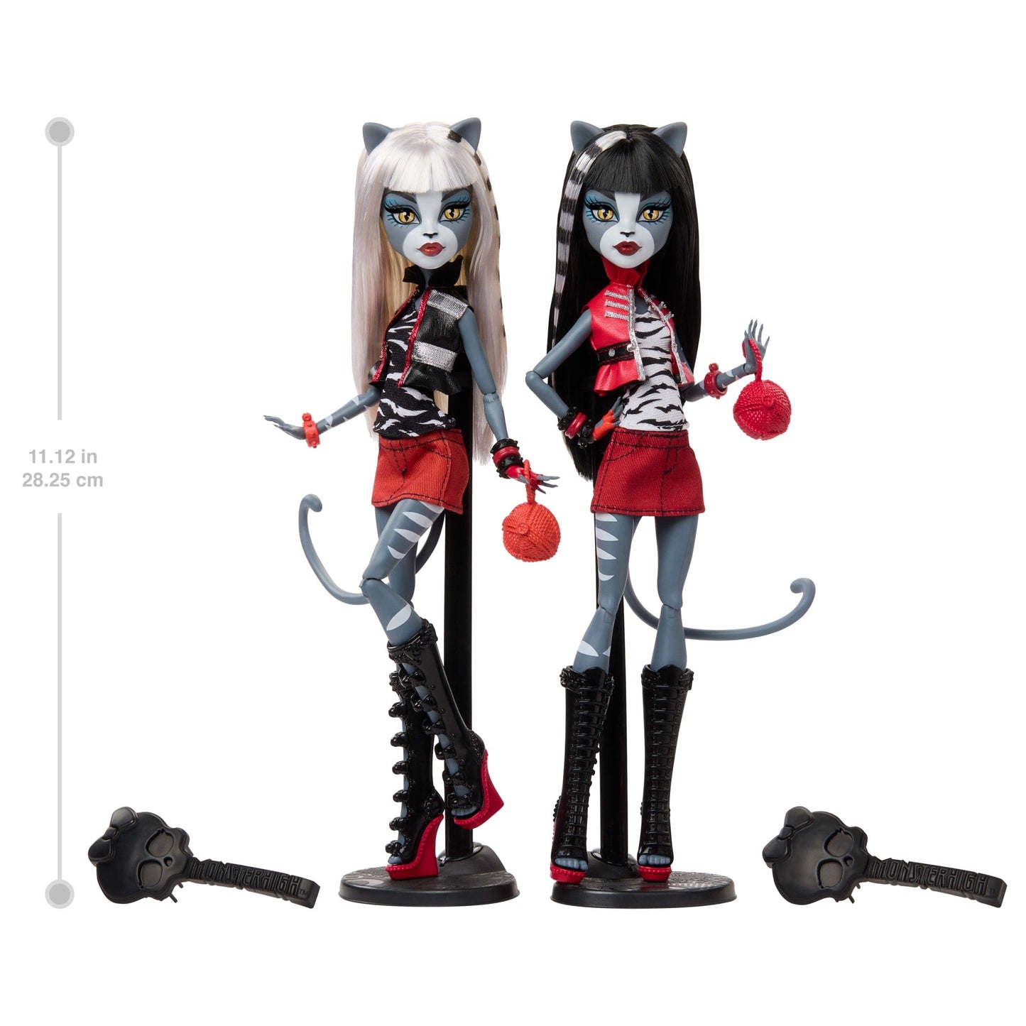 Monster High Boo-Riginal Creeproduction Meowlody And Purrsephone Dolls With Diary And Doll Stands