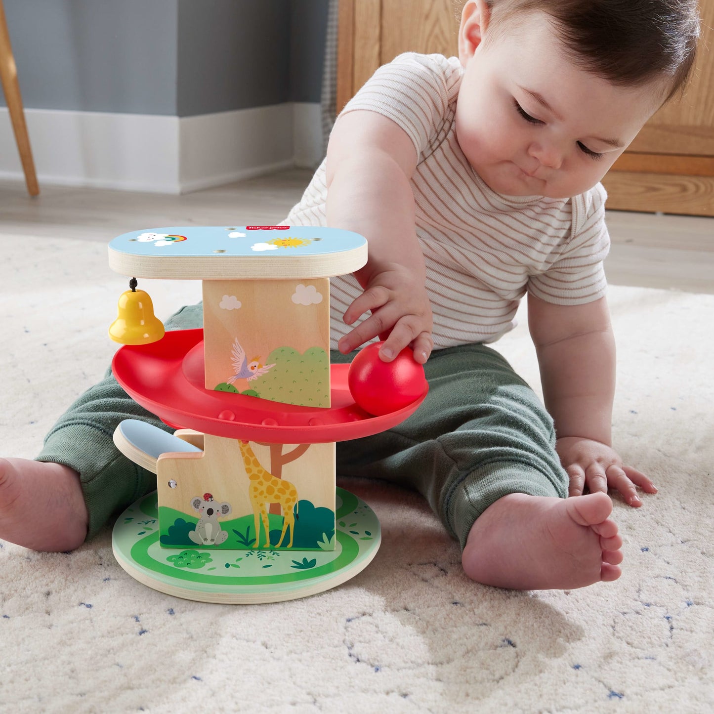 Fisher-Price  Circuit Cabane à Balle en Bois, 2Éléments en Bois