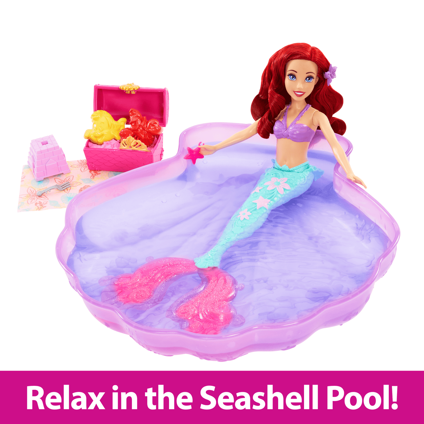 Disney Princess Ariel Doll & Pool Set With Moldable Sand, inspired By Disney The Little Mermaid