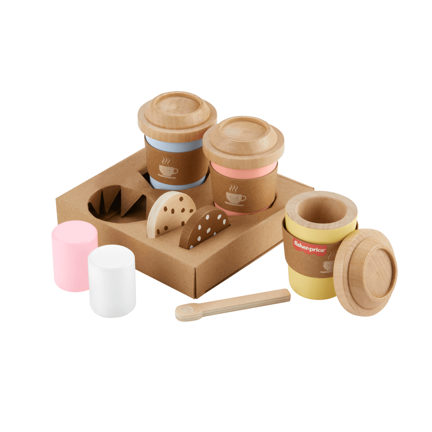 Fisher-Price Brinquedo para Bebês Conjunto Meu Primeiro Cappuccino de Madeira