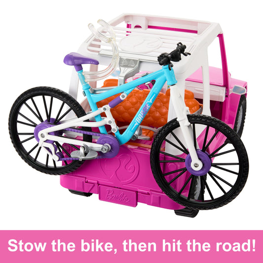Barbie Doll And Mountain Bike Bundle With Barbie Car