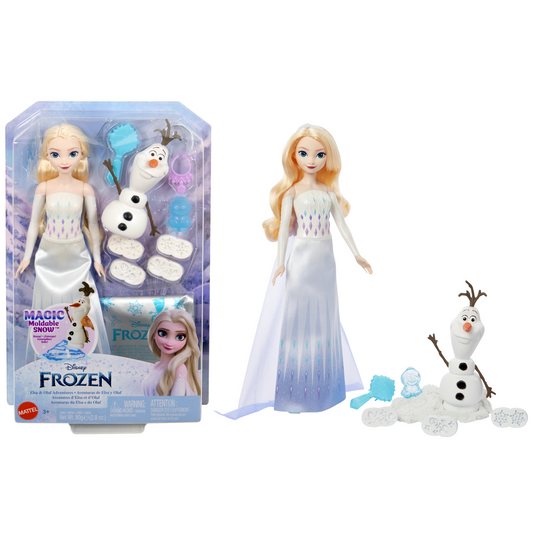 Disney Frozen Elsa & Olaf Adventures With Elsa Doll, Olaf Figure, Moldable Sand & 4 Stampers