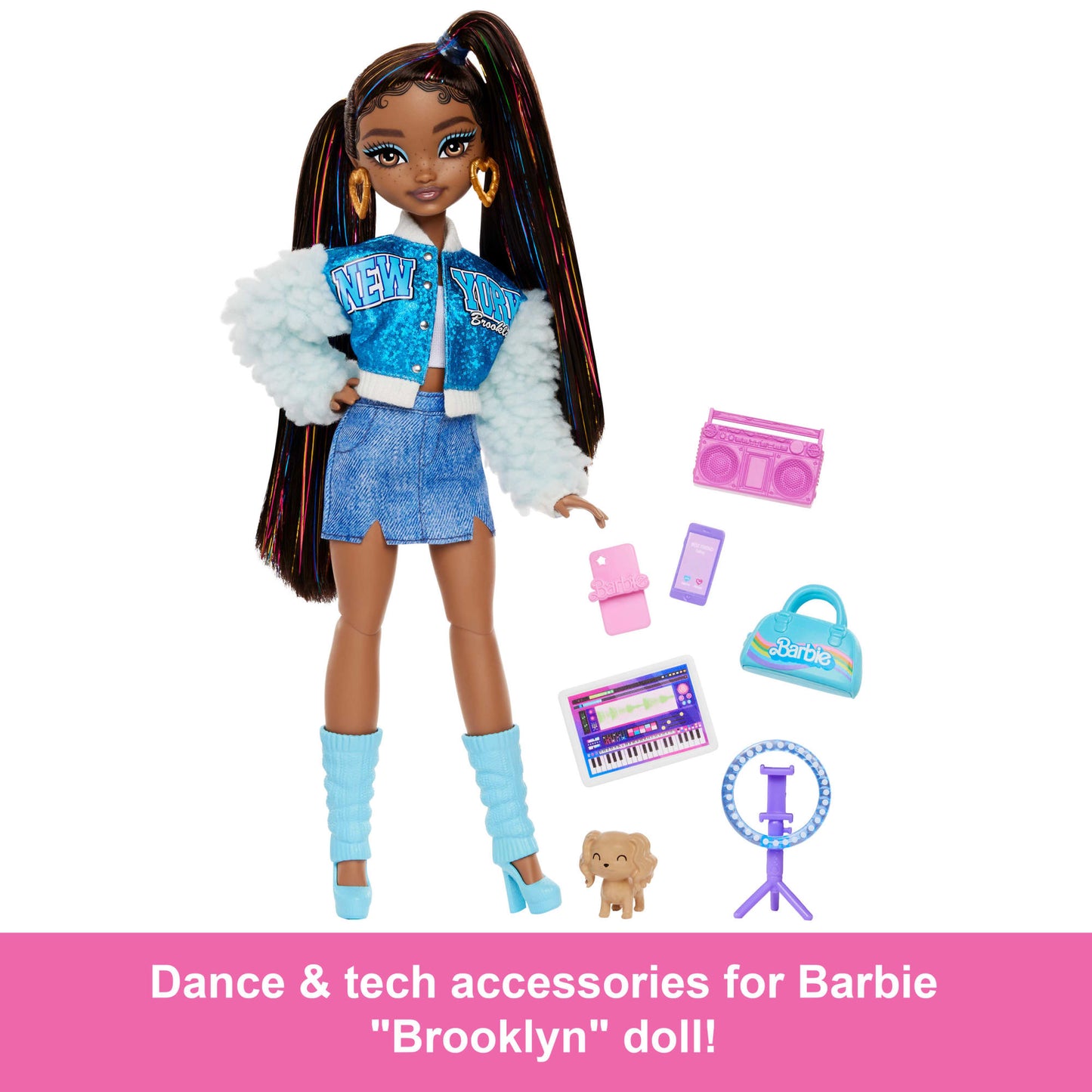 Barbie Dream Besties Barbie “Brooklyn” Fashion Doll With 8 Video & Music Themed Accessories
