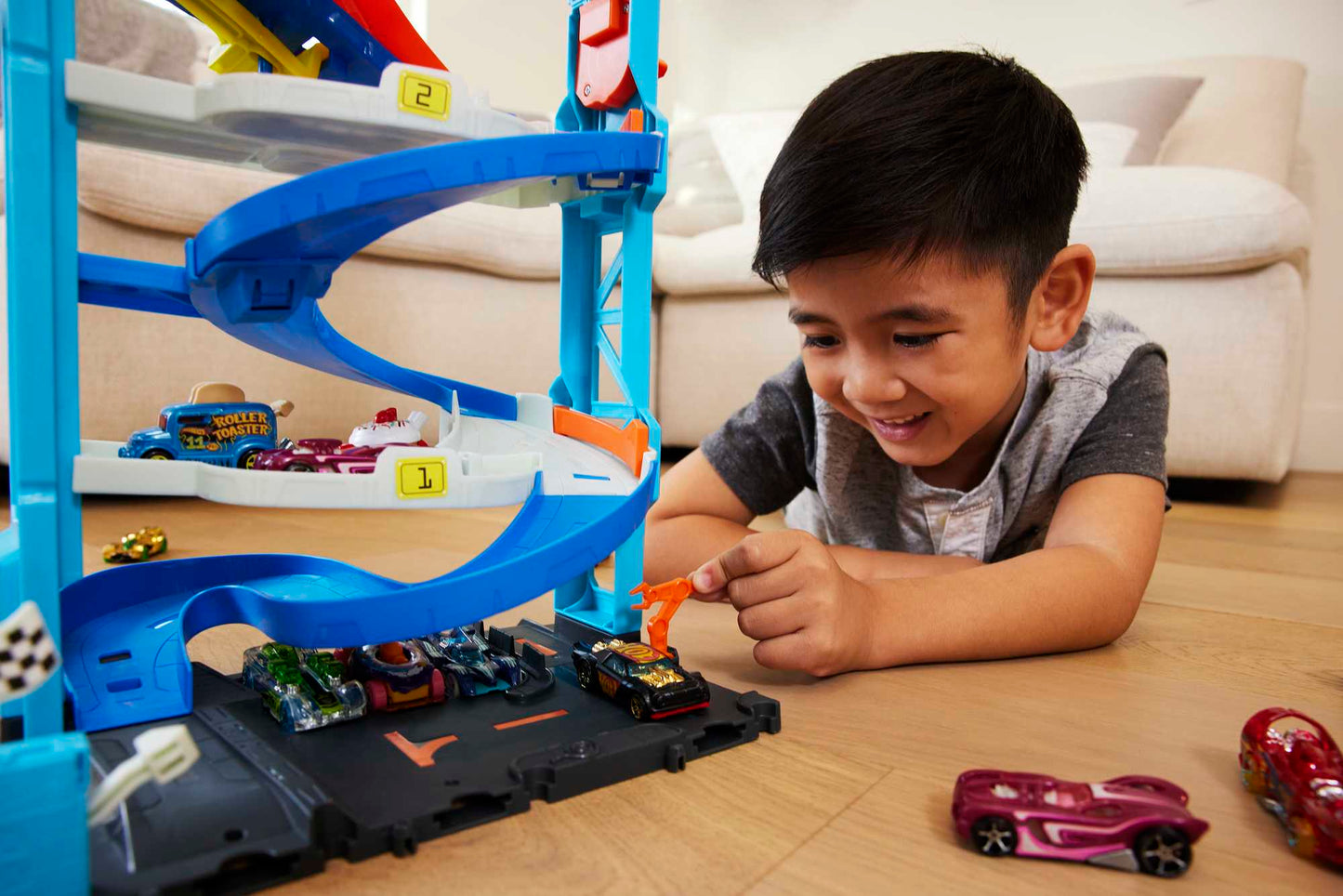 Hot Wheels City Pista de Brinquedo Torre de Corridas com Altura Dupla