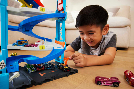 Hot Wheels City Pista de Brinquedo Torre de Corridas com Altura Dupla