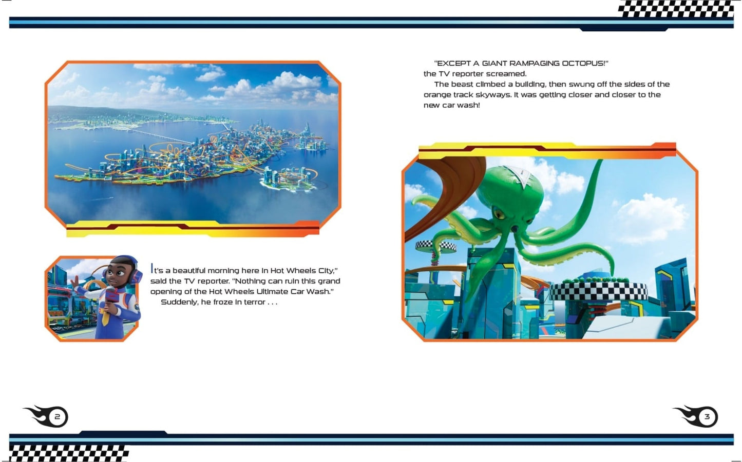 Hot Wheels Let's Race: Attack Of The Giant Octopus Paperback Book With Stickers, Based On The Series