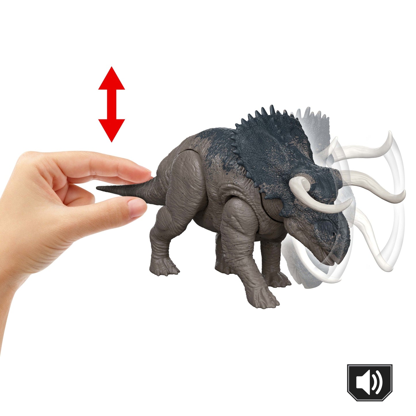 Jurassic World Dinossauro de Brinquedo Rebirth Rugido Selvagem Nasutoceratops