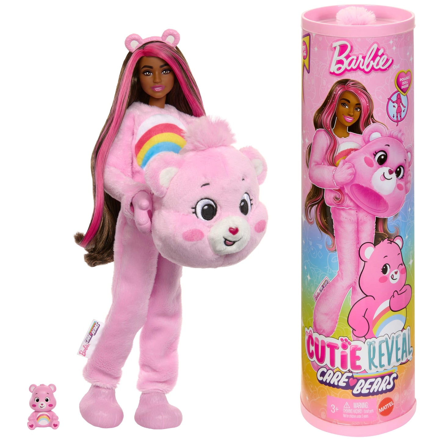 Barbie Cutie Reveal Care Bears Poupée et Acc. Costume Gailourson