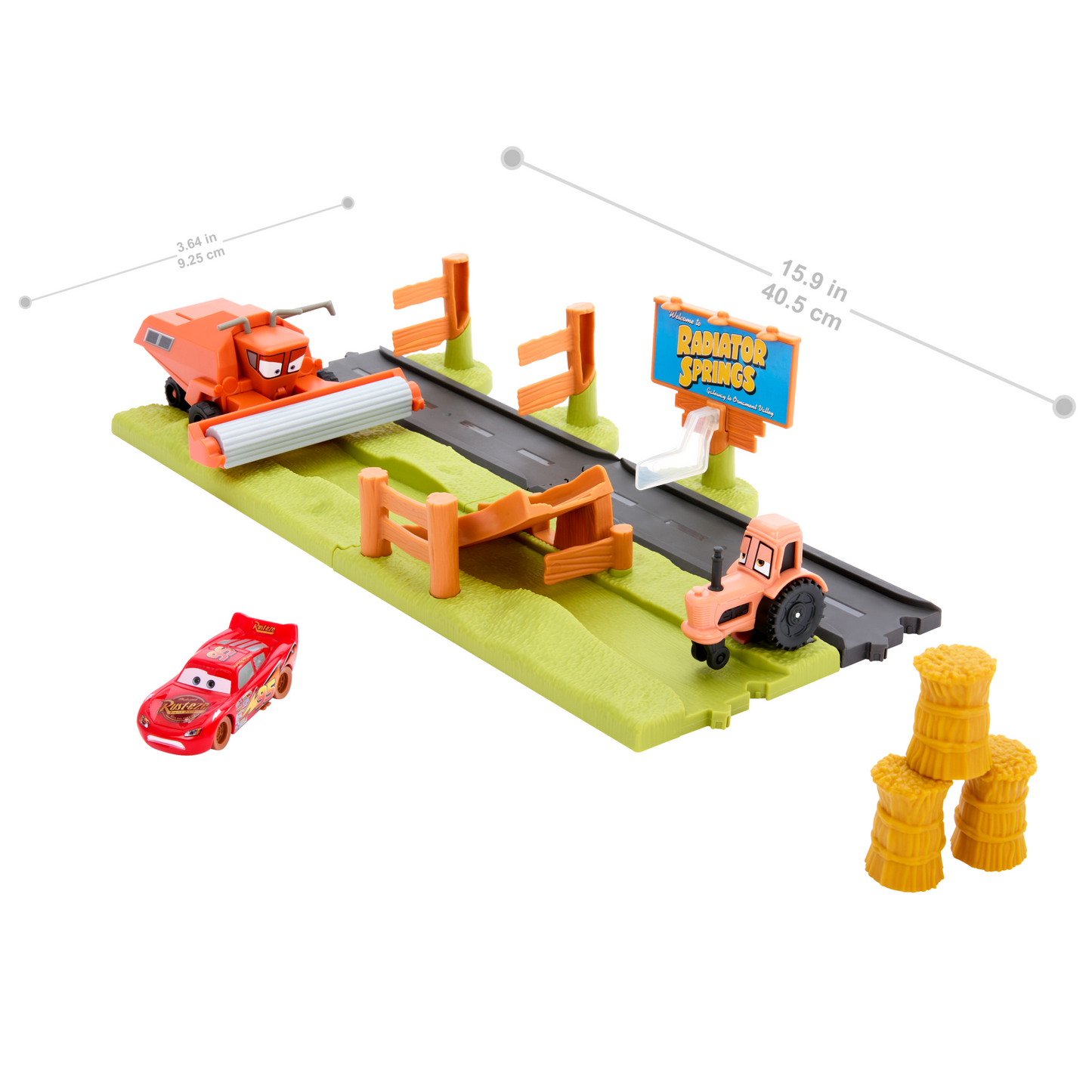 Disney And Pixar Cars Frank Escape & Stunt Race Playset With Lightning Mcqueen Toy Car