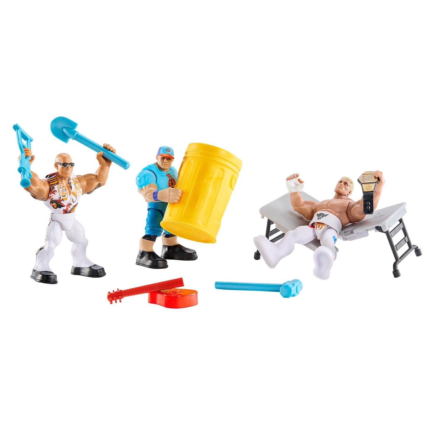 Wwe  Knuckle Crunchers  Coffret de 3Figurines Articulées et Acc.