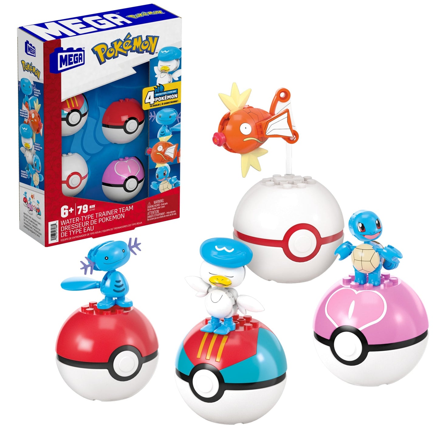 MEGA Pokémon Jogo de Construção Pokébolas Equipe Treinador do Tipo Água