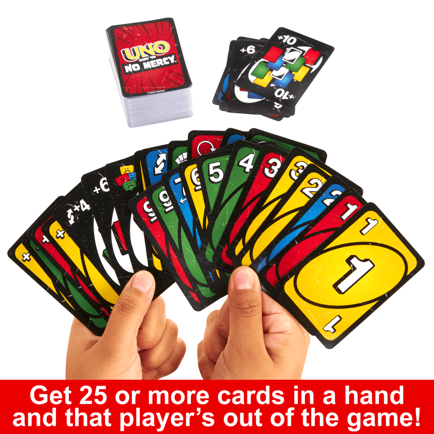 UNO Show ‘Em No Mercy Card Game in Storage & Travel Tin For Kids, Adults & Family Nights & Parties