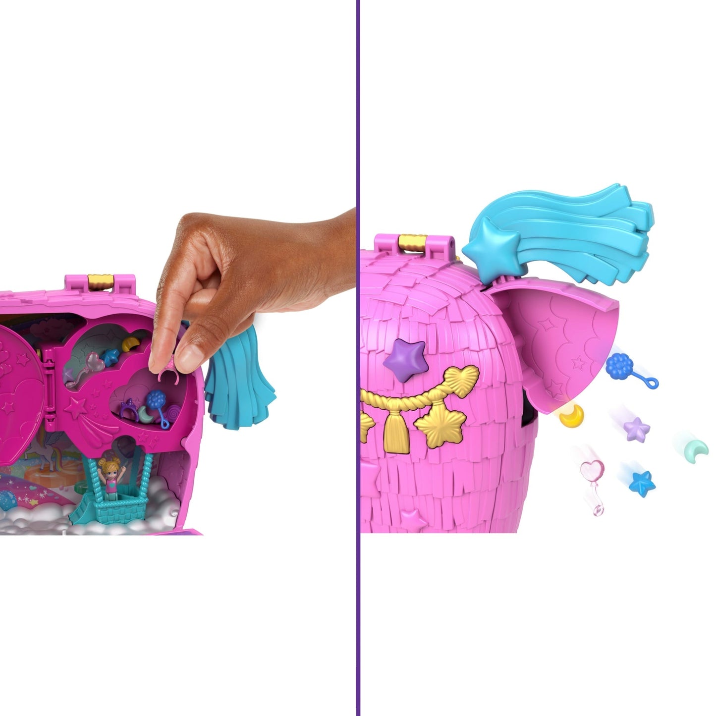 Polly Pocket Coffret Licorne Place à La Fête, 2Micro-Poup., 25Acc.