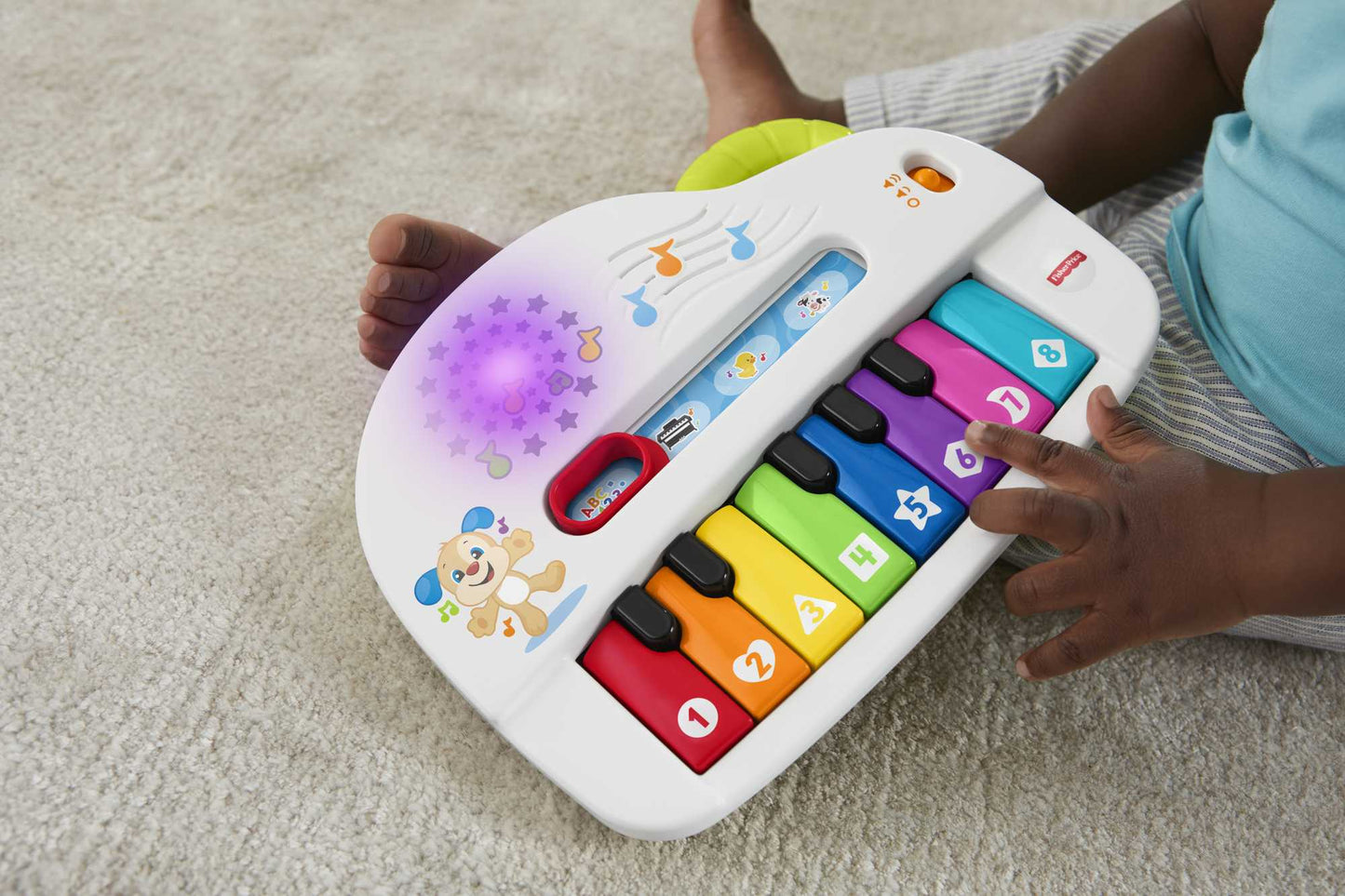Fisher-Price Ríe y Aprende Juguete para Bebés Perrito Piano Sonidos Divertidos