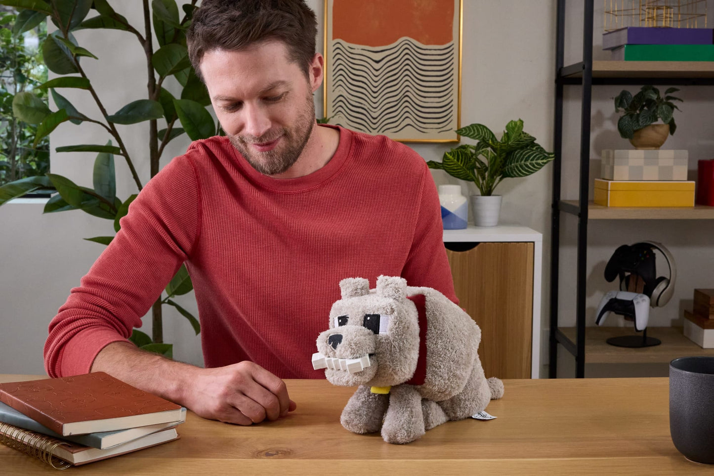 Minecraft Food Mode Dennis Plush Interactive Toy With Sounds & Bone Accessory, Inspired By The Movie