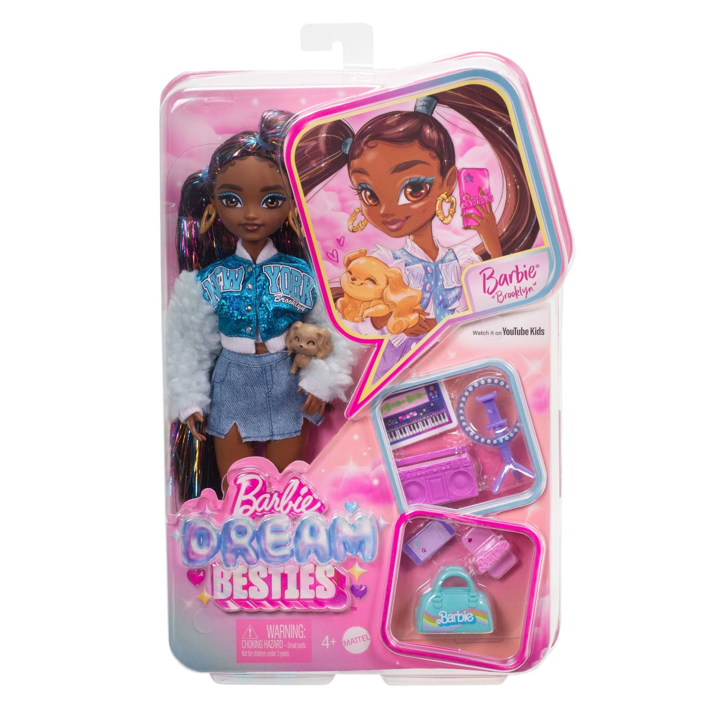 Barbie Dream Besties Barbie “Brooklyn” Fashion Doll With 8 Video & Music Themed Accessories