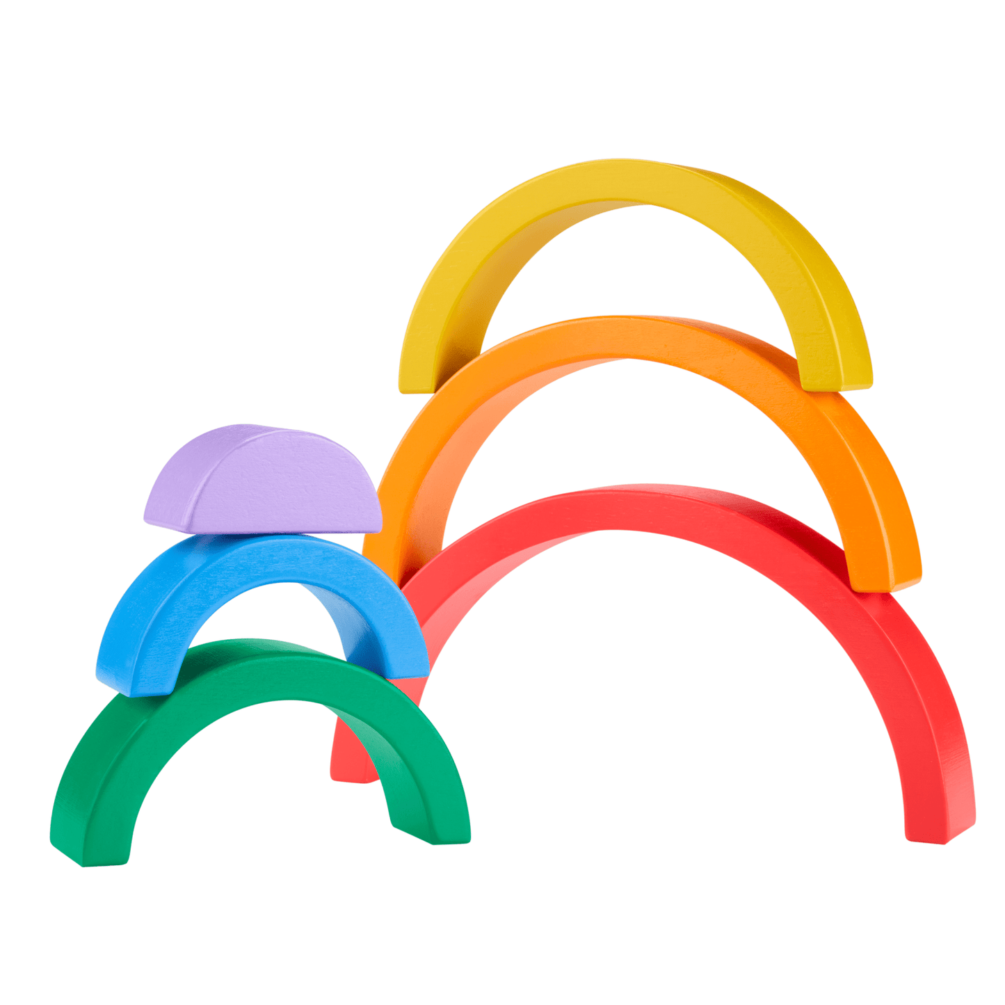 Fisher-Price  Arc-en-Ciel à Empiler en Bois, 6Éléments en Bois
