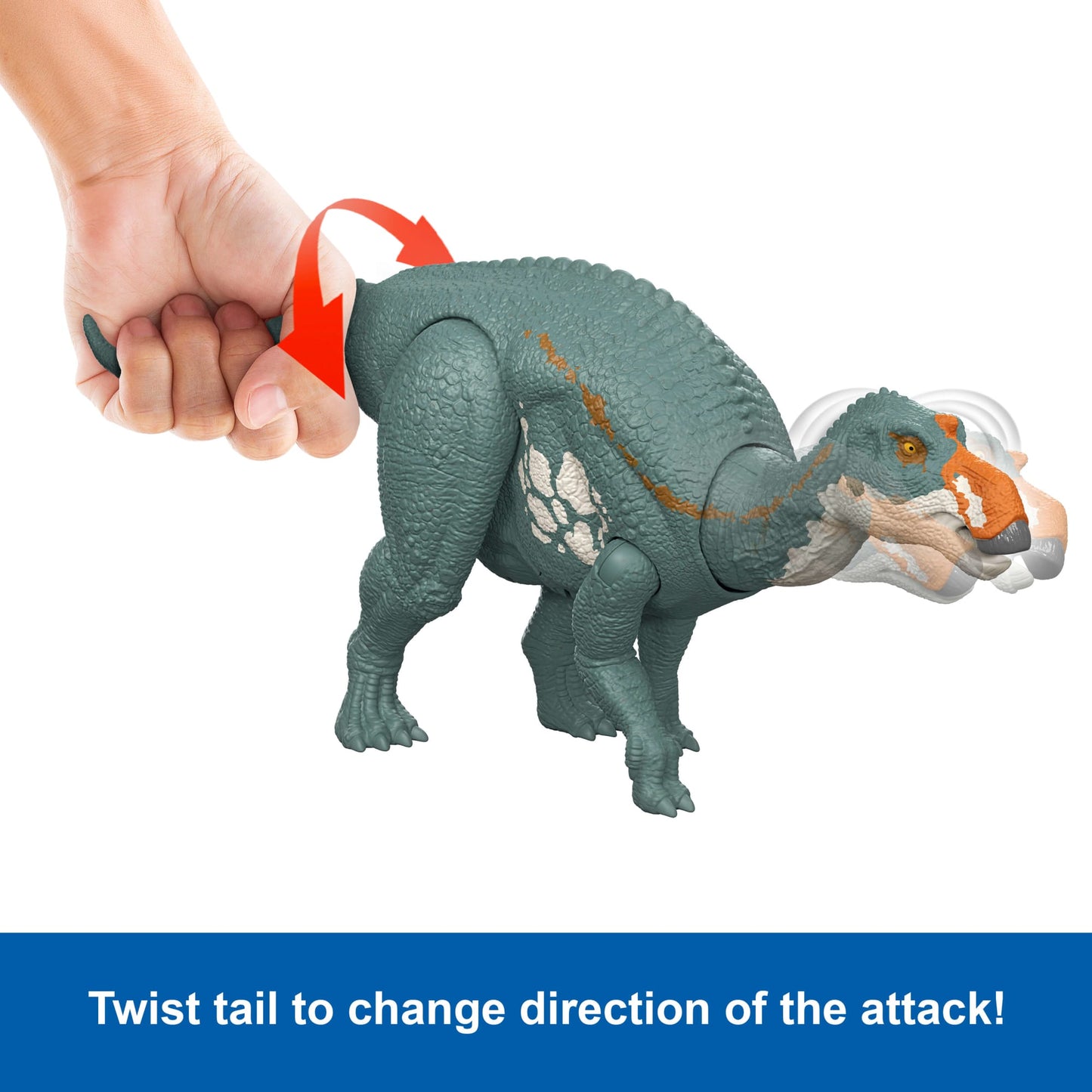 Jurassic World Rebirth Wild Roar Maiasaura Dinosaur Toy, Tail Controlled Attack Chomp & Sound