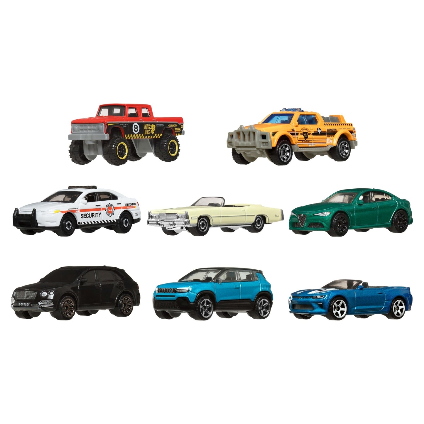Matchbox Diecast Vehículo de Juguete Auto Básico Paquete de 8