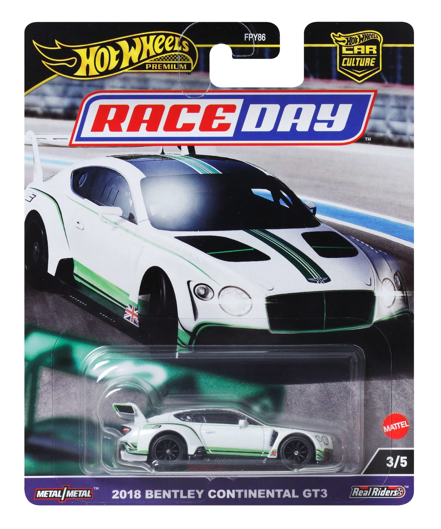 Hot Wheels Premium Car Culture Race Day 2018 Bentley Continental Gt3 1:64 Scale Collectible Vehicle