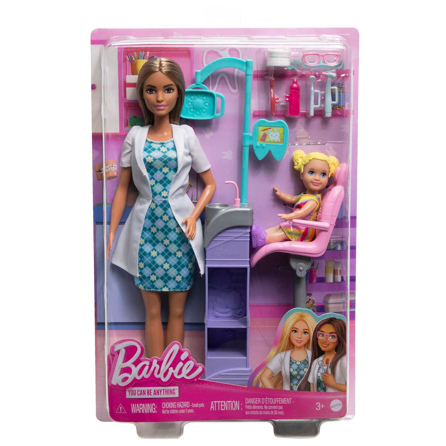 Barbie®-Métiers-Coffret Poupée Barbie® dentiste et Accessoires