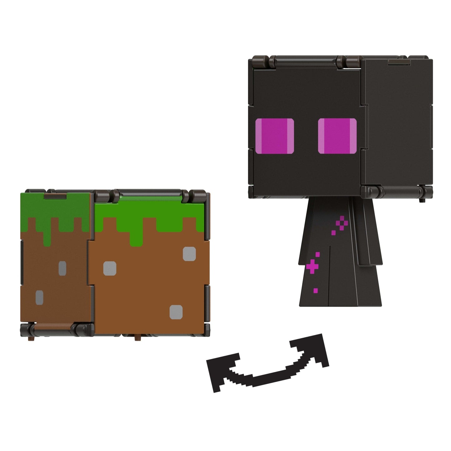 Minecraft Vanilla Figura de Acción Flippin' de 3.75 Enderman + Bloque de Pasto