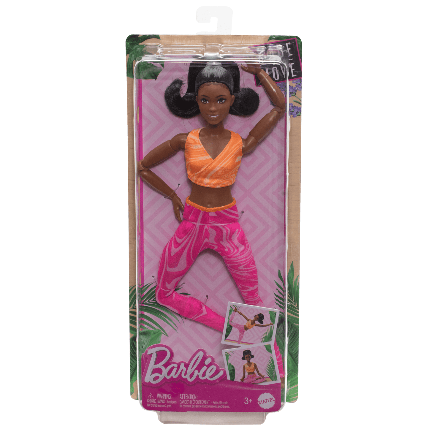 Barbie Made To Move Fashion Doll, Brunette Wearing Removable Sports Top & Pants, 22 Bendable “Joints”
