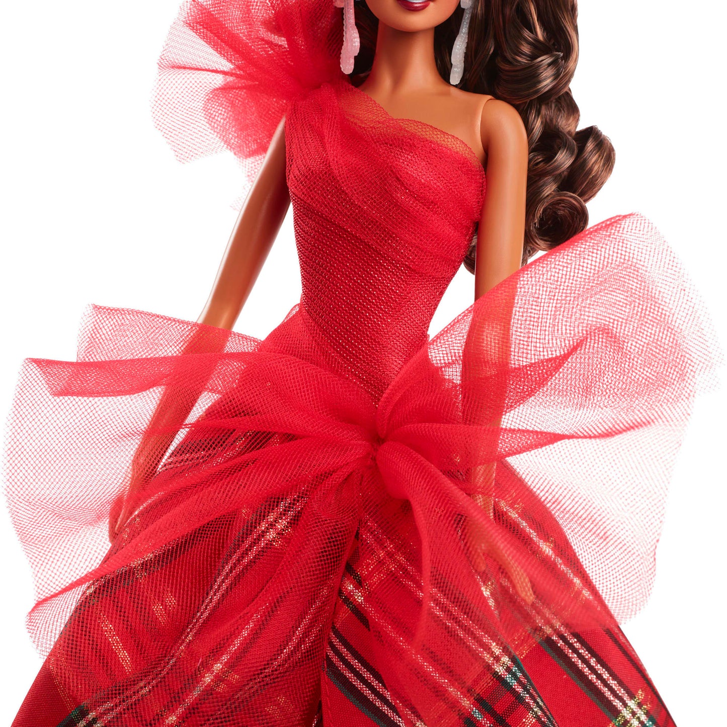 Barbie 2024 Holiday Barbie Dolls, Seasonal Collector Gift, Barbie Signature, Plaid Gown With Red Bow