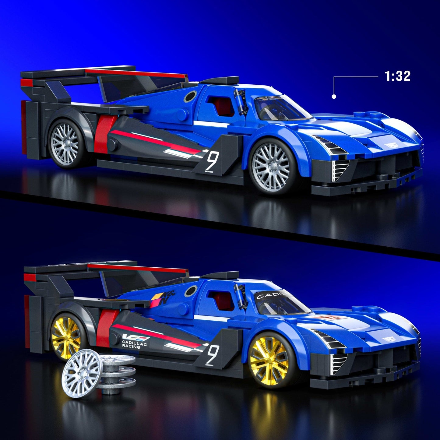 Mattel Brick Shop Hot Wheels Projet Gtp Hypercar de Cadillac, Kit de Construction de Jouets 236 Pièces de Collection