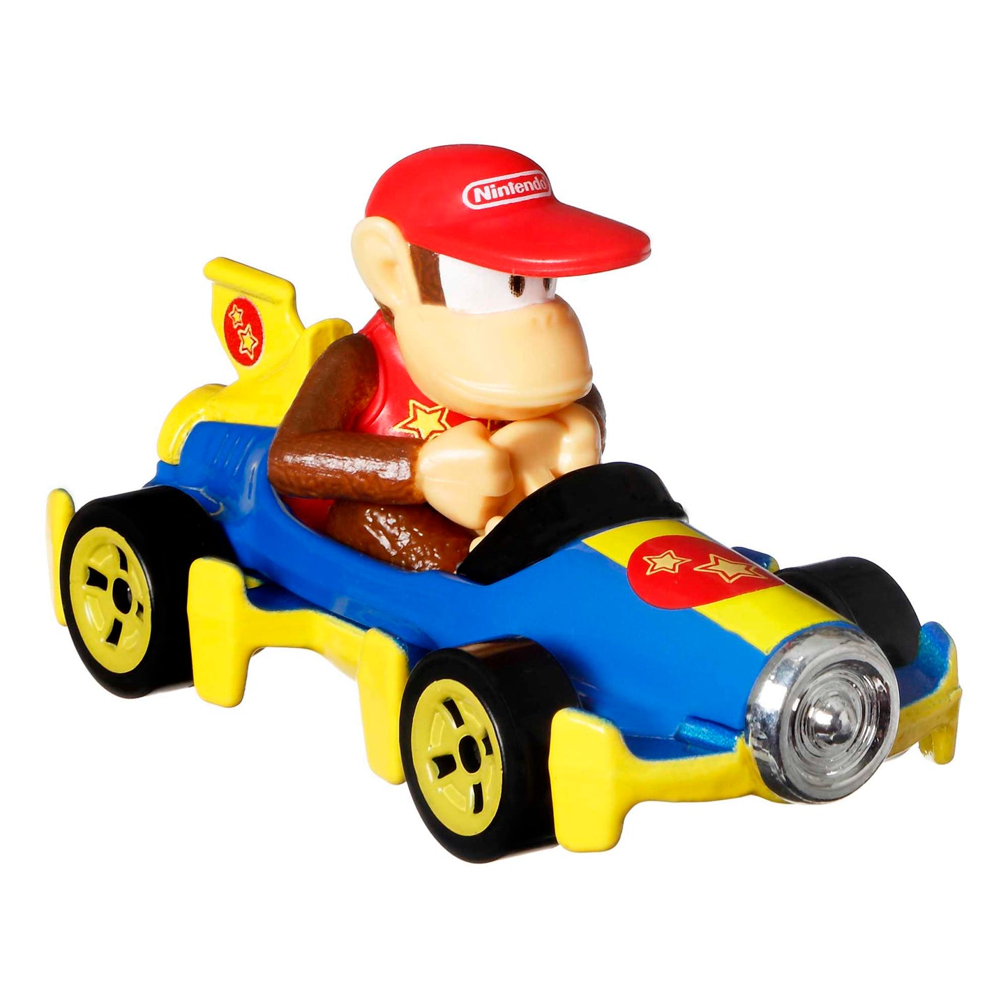 Hot Wheels Mario Kart Vehículo de Juguete Paquete de 4 con Diddy Kong, Waluigi, Toad y Yoshi azul