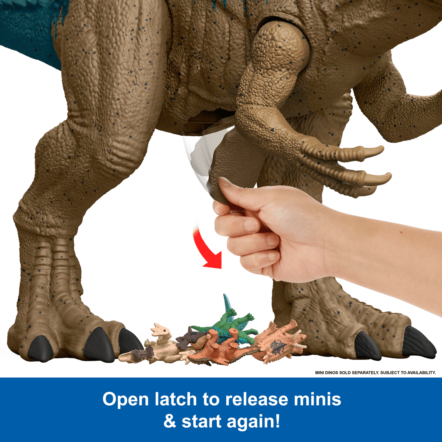 Jurassic World Super Colossal Allosaurus Dinosaur Action Figure Toy 38 inches Long, Swallows Minis
