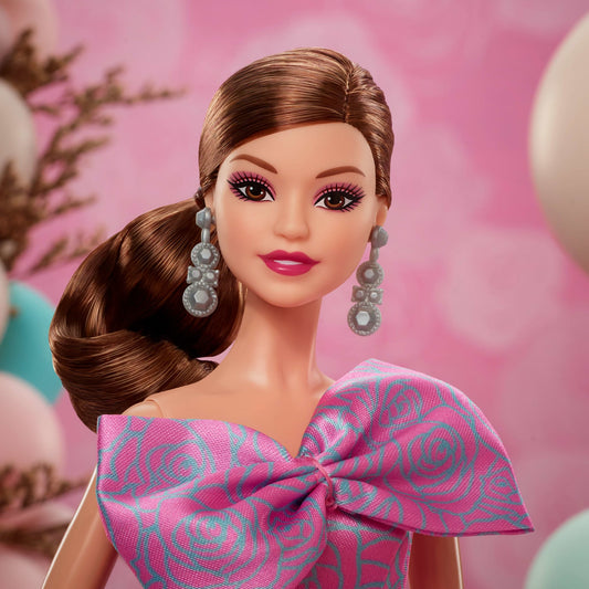 Barbie Signature Birthday Wishes Doll, Collectible Fashion Doll in Satiny, Pink Dress