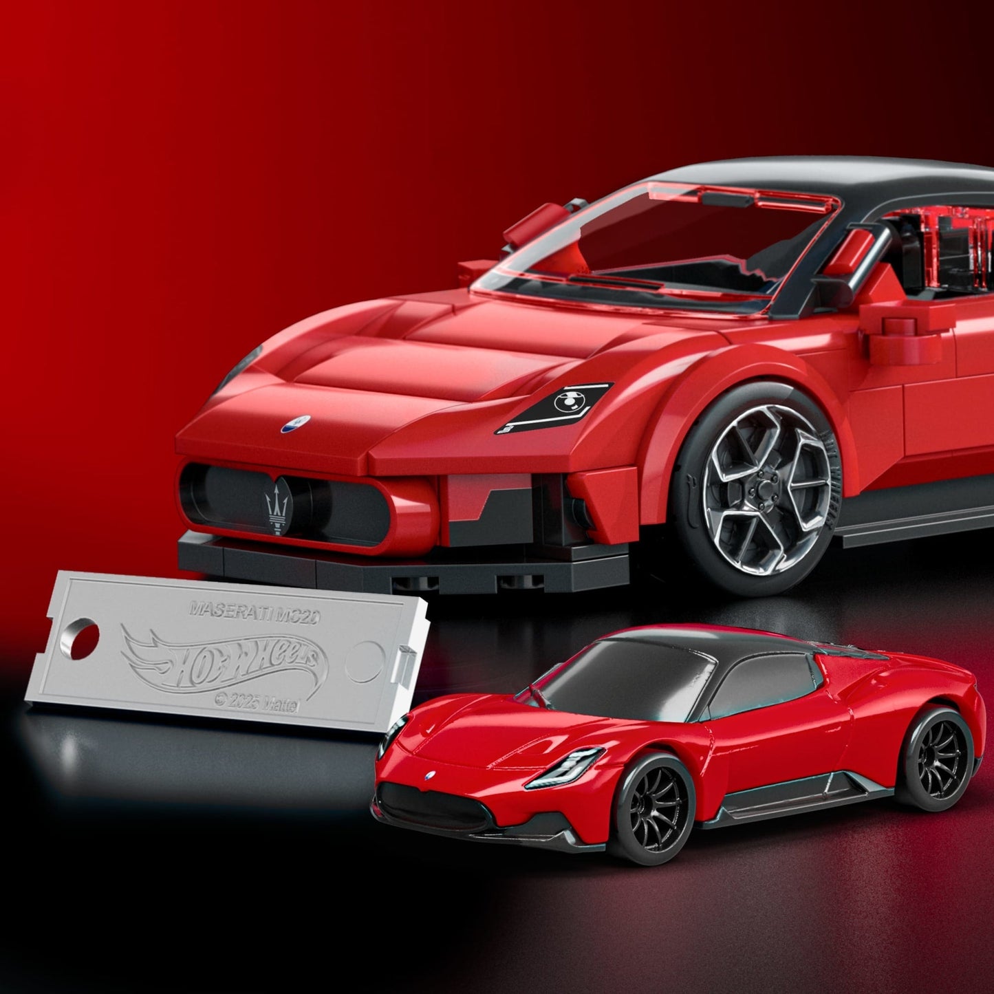 Mattel Brick Shop Hot Wheels Maserati Mc20, Kit de Construction de Jouets 250 Pièces, de Collection