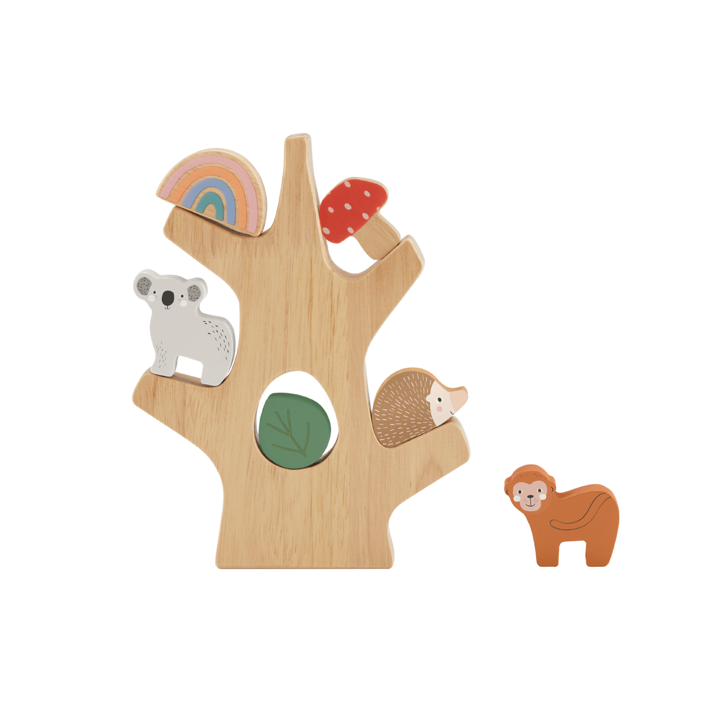 Fisher-Price Arbre D’Équilibre en Bois, Empilage, 10 Éléments
