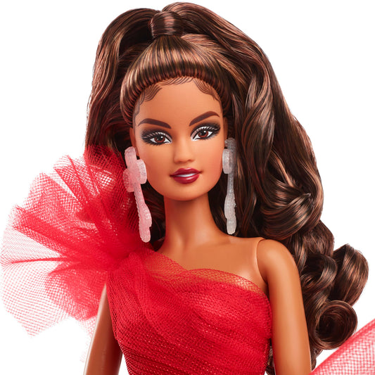 Barbie 2024 Holiday Barbie Dolls, Seasonal Collector Gift, Barbie Signature, Plaid Gown With Red Bow