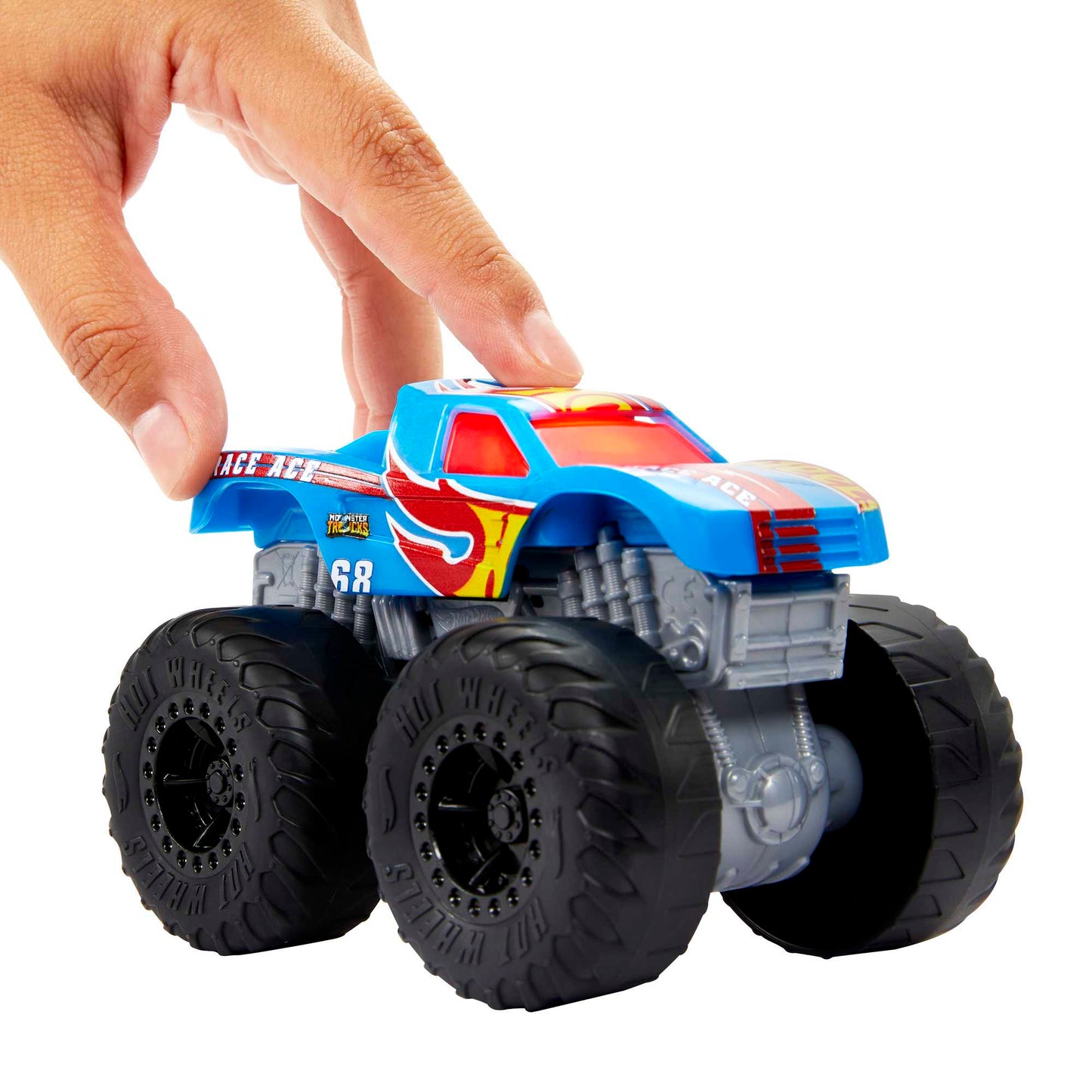 Hotwheels®-Monster Trucks-Véhicule Race Ace Sons et Lumières