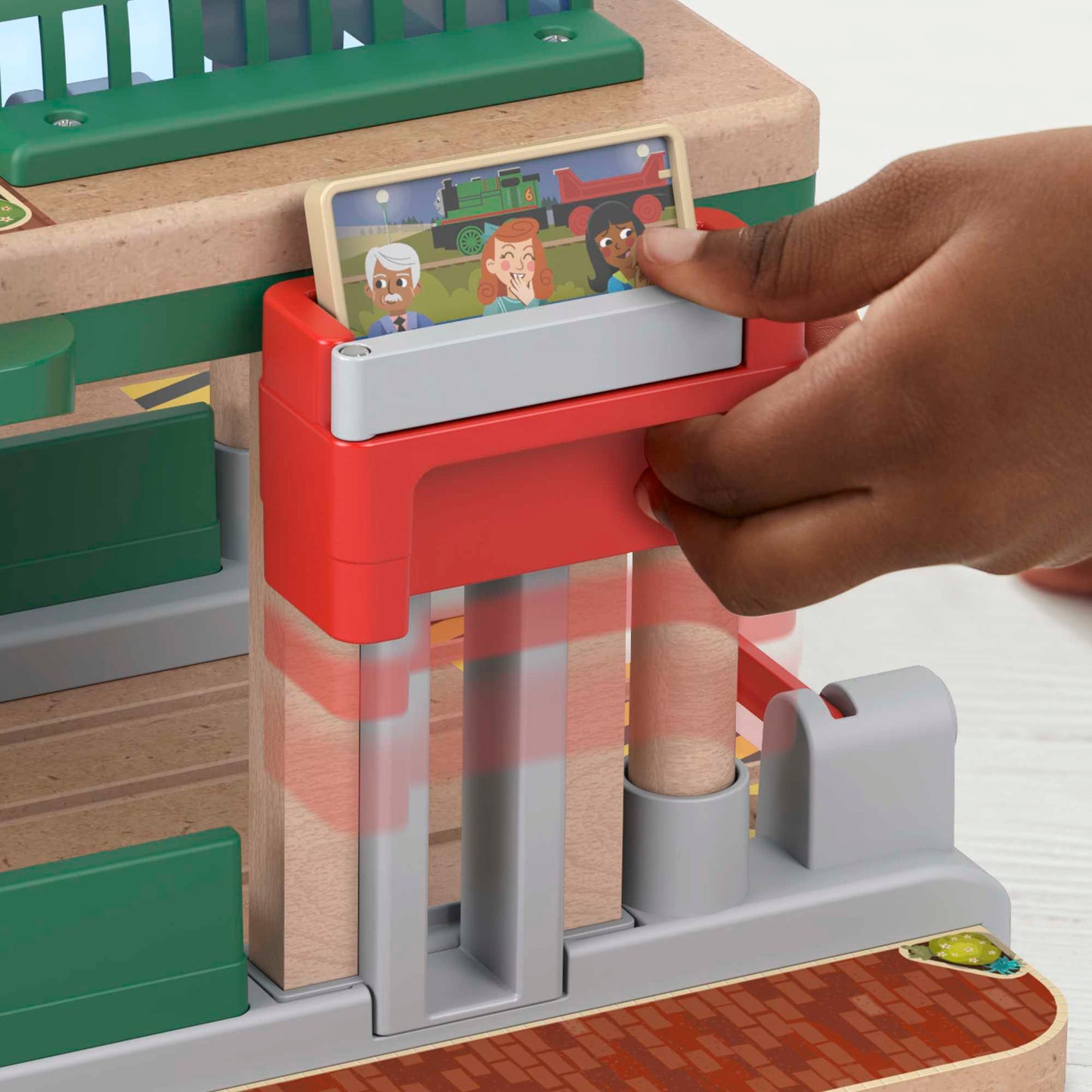 Fisher-Price Thomas et ses Amis Piste en Bois Coffret de Jeu Ramassage de Passagers à La Gare des Quatre Vents