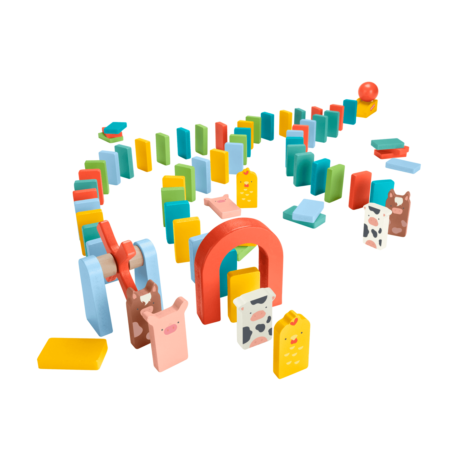Fisher-Price  Coffret de Jeu Dominos en Bois, 72Éléments en Bois
