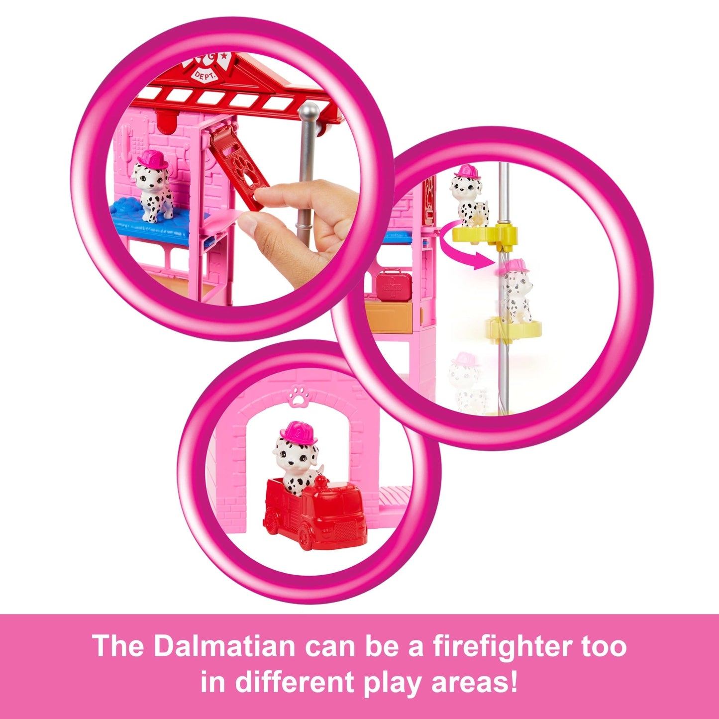 Barbie Firefighter Playset With Blonde Fashion Doll, Fire Station, 2 Pets & 10+ Accessories