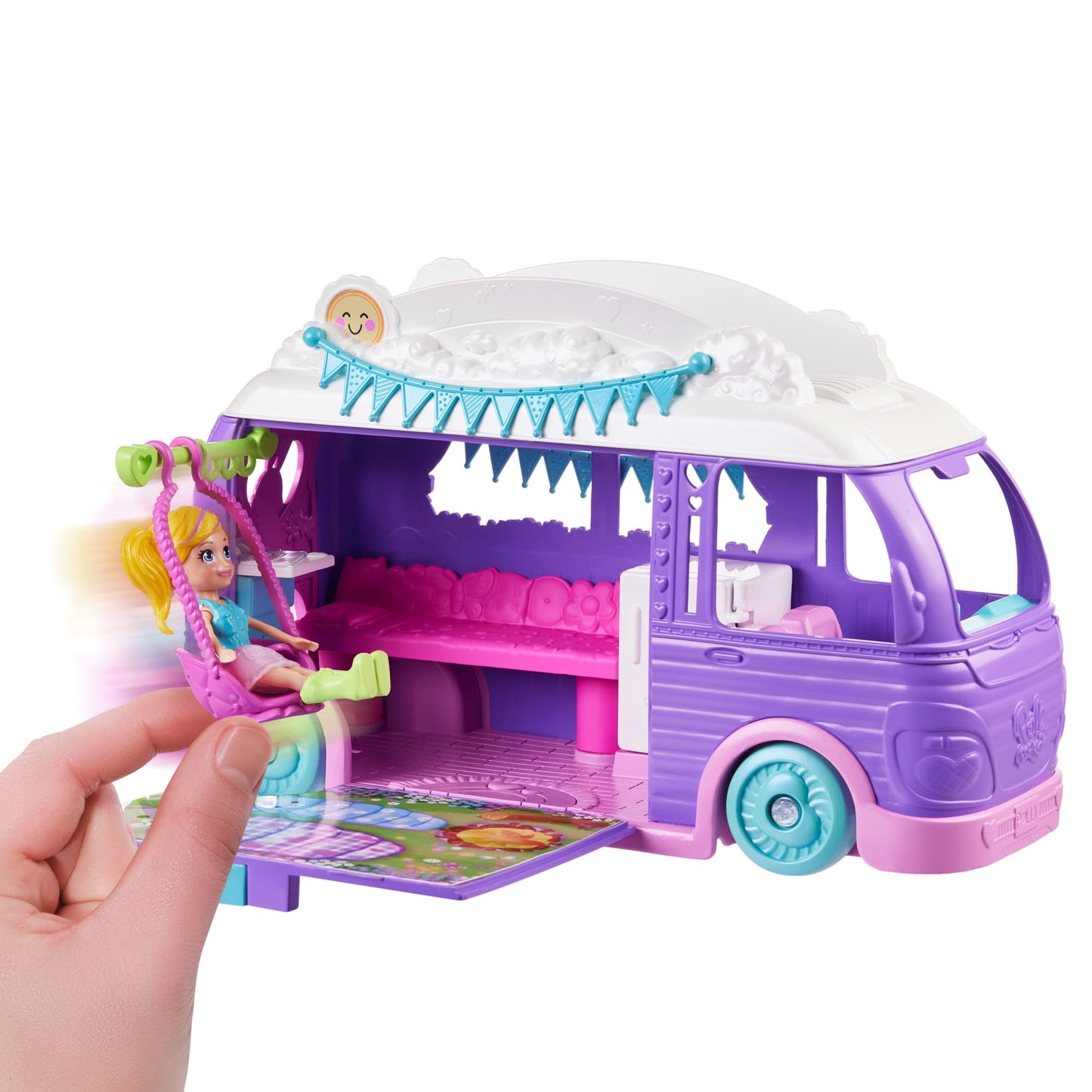 Polly Pocket  Coffret de Jeu  Autocaravane de Camping Glamour
