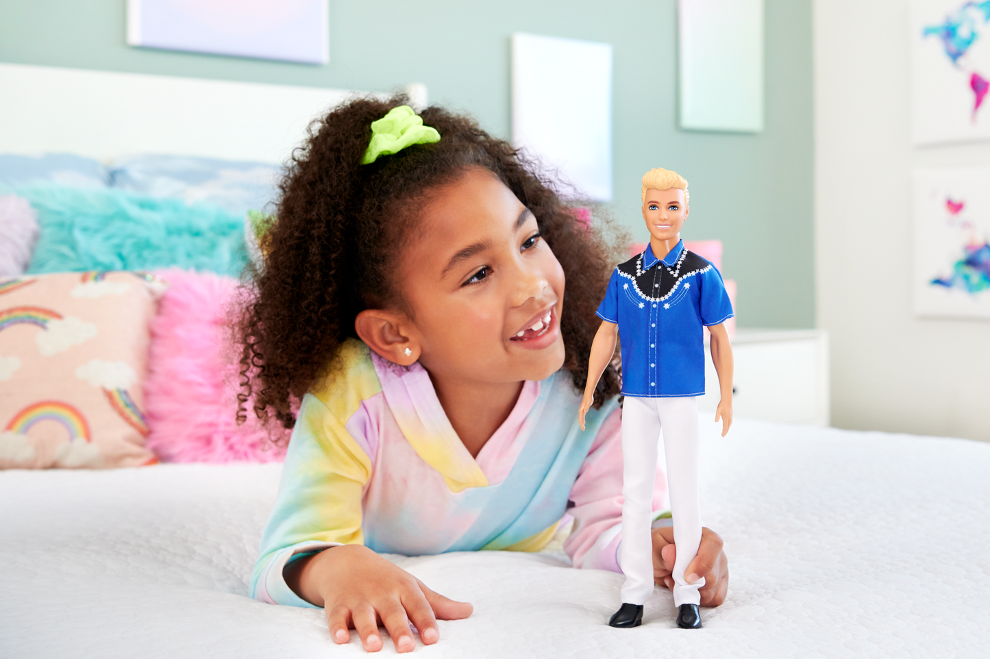Barbie Fashionista Muñeco Ken Camisa Azul con Negro