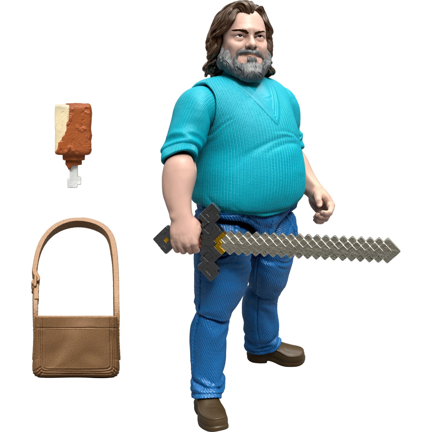 Minecraft-Figurine Articulée Steve-Taille de 10 Cm et Accessoires