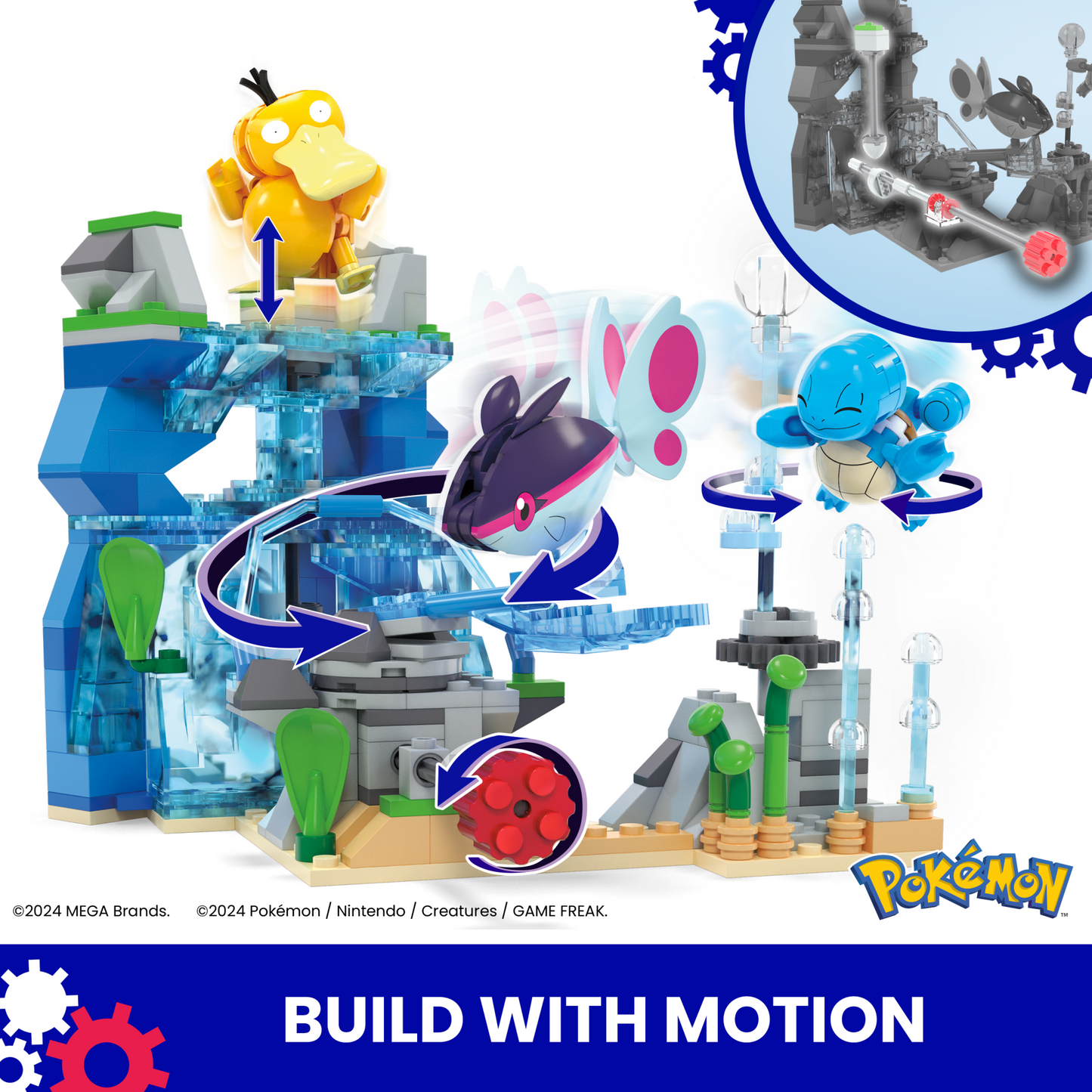 MEGA Pokémon Aquatic Adventure Building Toy Kit, With 3 Action Figures (319 Pieces) For Kids