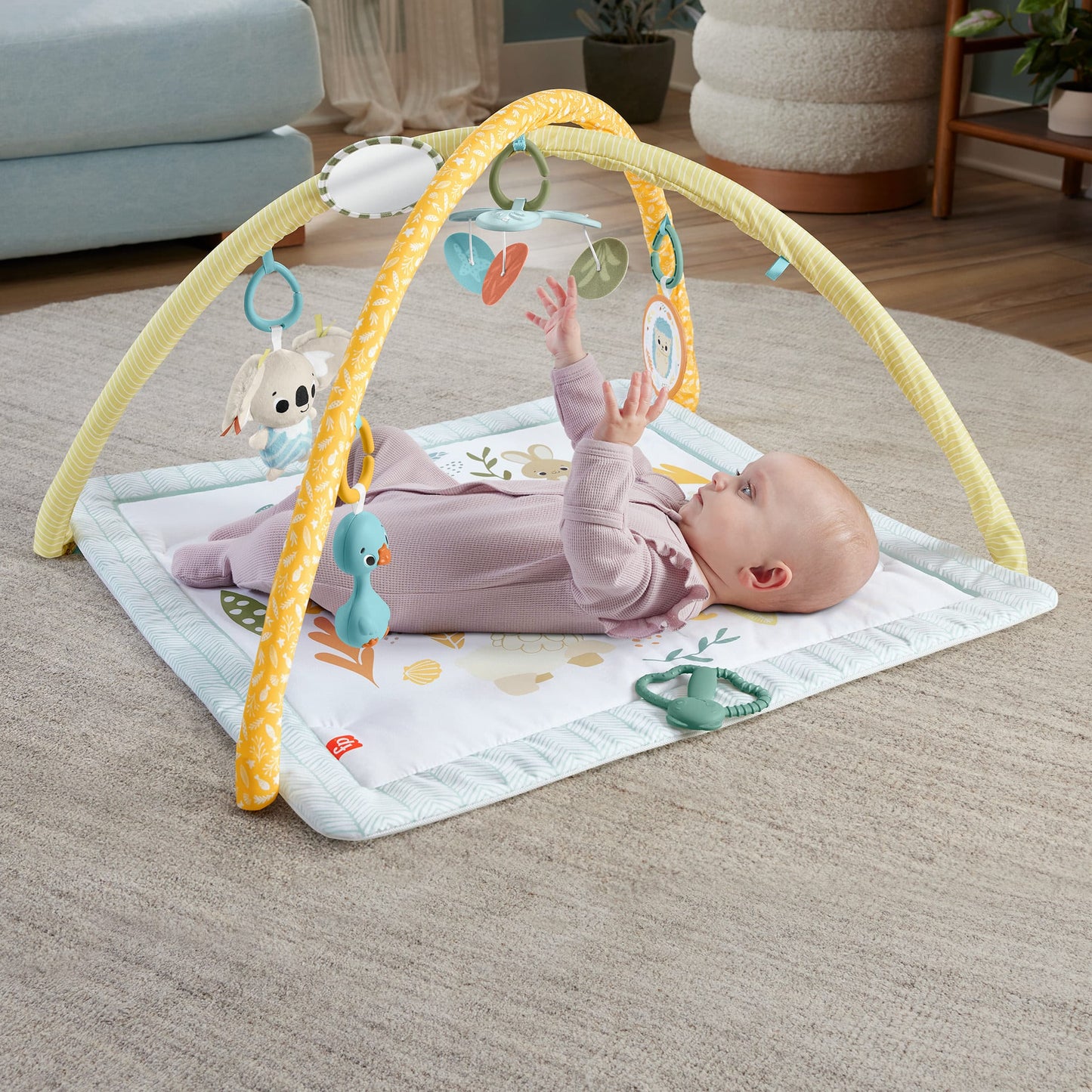 Fisher-Price  Mon Tapis D’Éveil Sensimals, 6Jouets Sensoriels