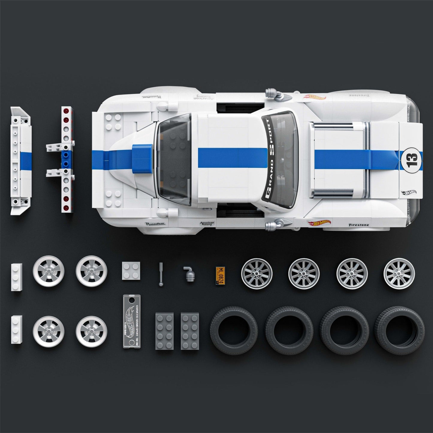 Mattel Brick Shop Hot Wheels Corvette Grand Sport, Kit de Construction de Jouets 918 Pièces, de Collection