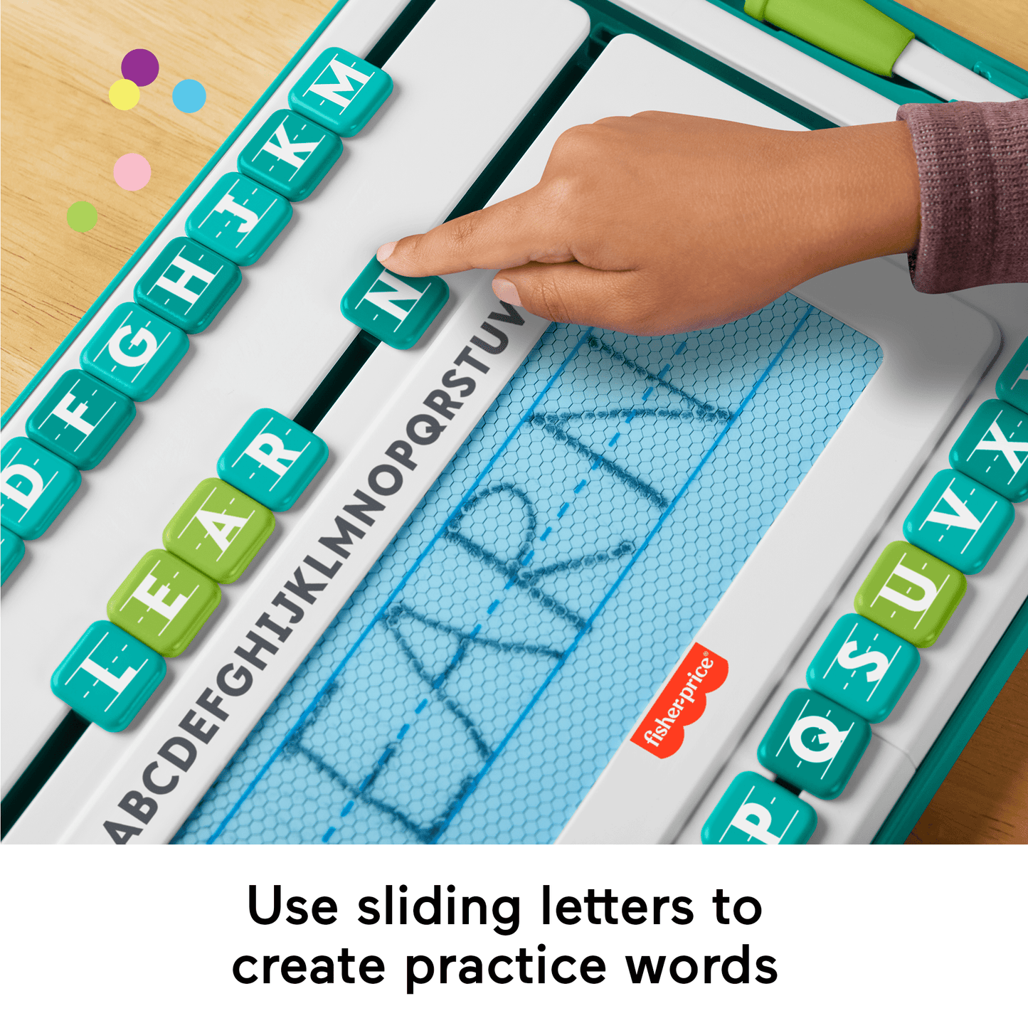 Fisher-Price Alpha Slide Writer Magnetic Drawing & Writing Tablet, Preschool Learning Toy