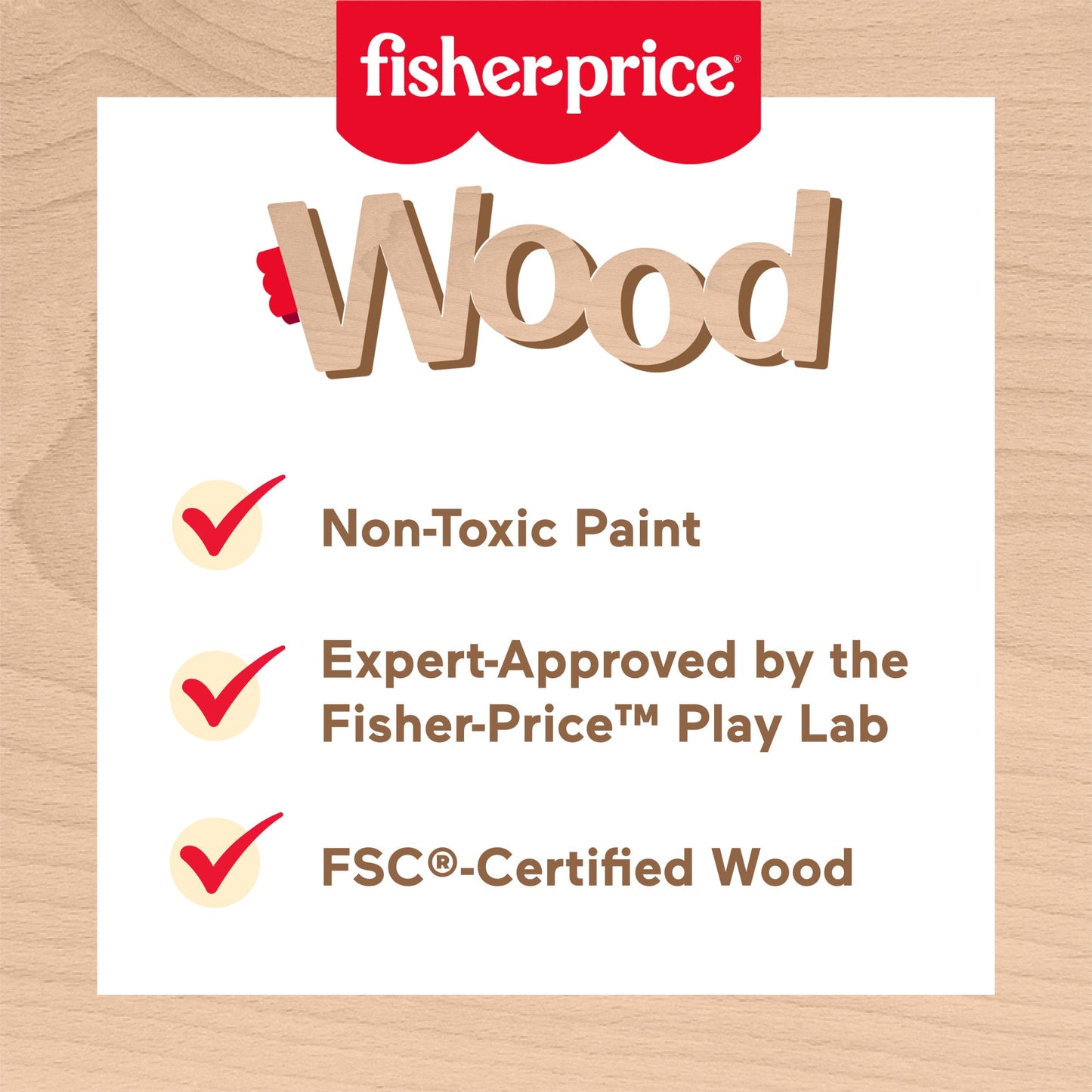 Fisher-Price Wooden Tool Box Set For Preschool Pretend Play, 9 Wood Pieces