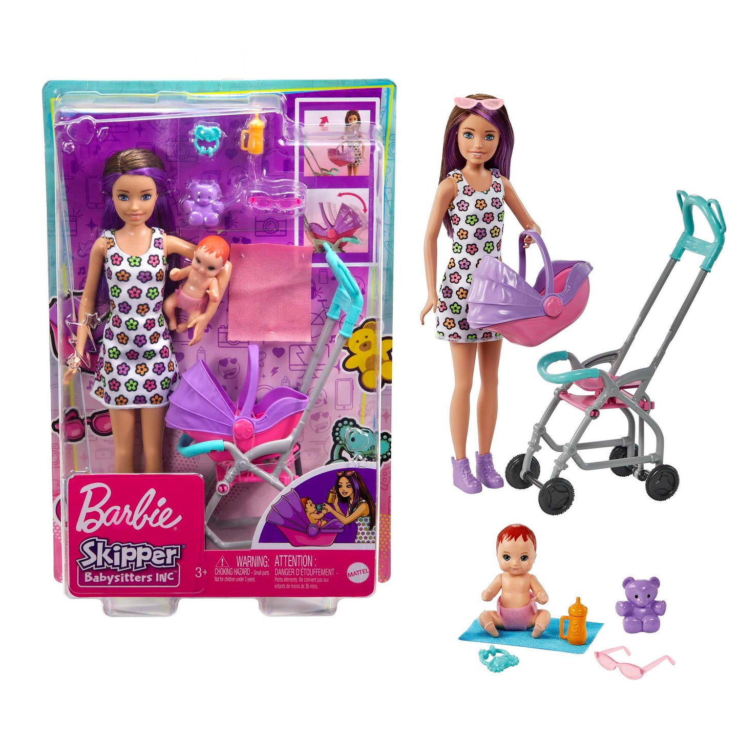 Barbie Skipper Babysitters Inc. Doll & Stroller Playset, For 3 Years & Up
