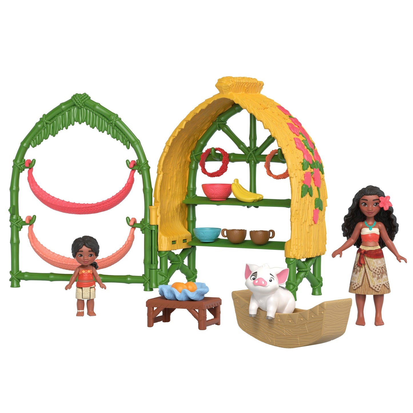 Moana 2 Conjunto de Brinquedo Casa Moana e Simea com Pua e Acessórios