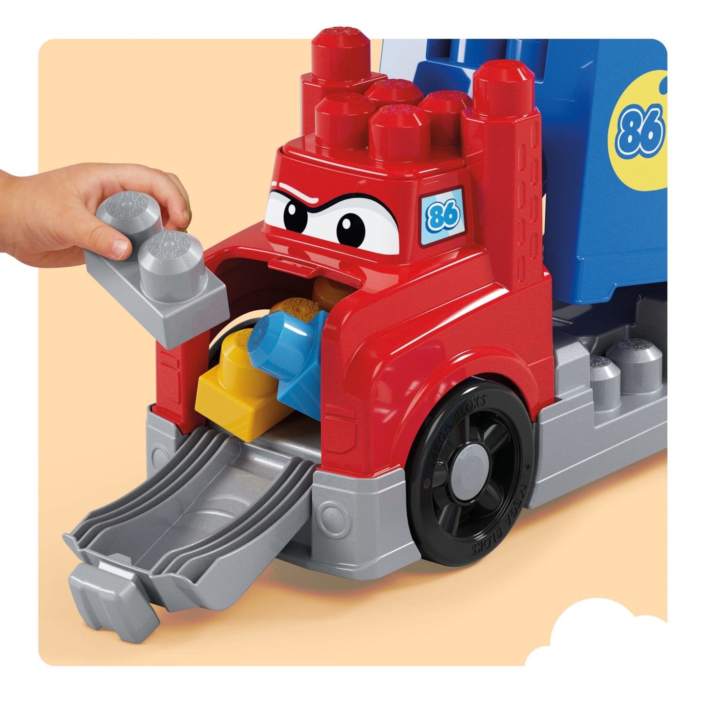 Mega Bloks-Camion Course et Construction-Coffret Avec 19Pièces